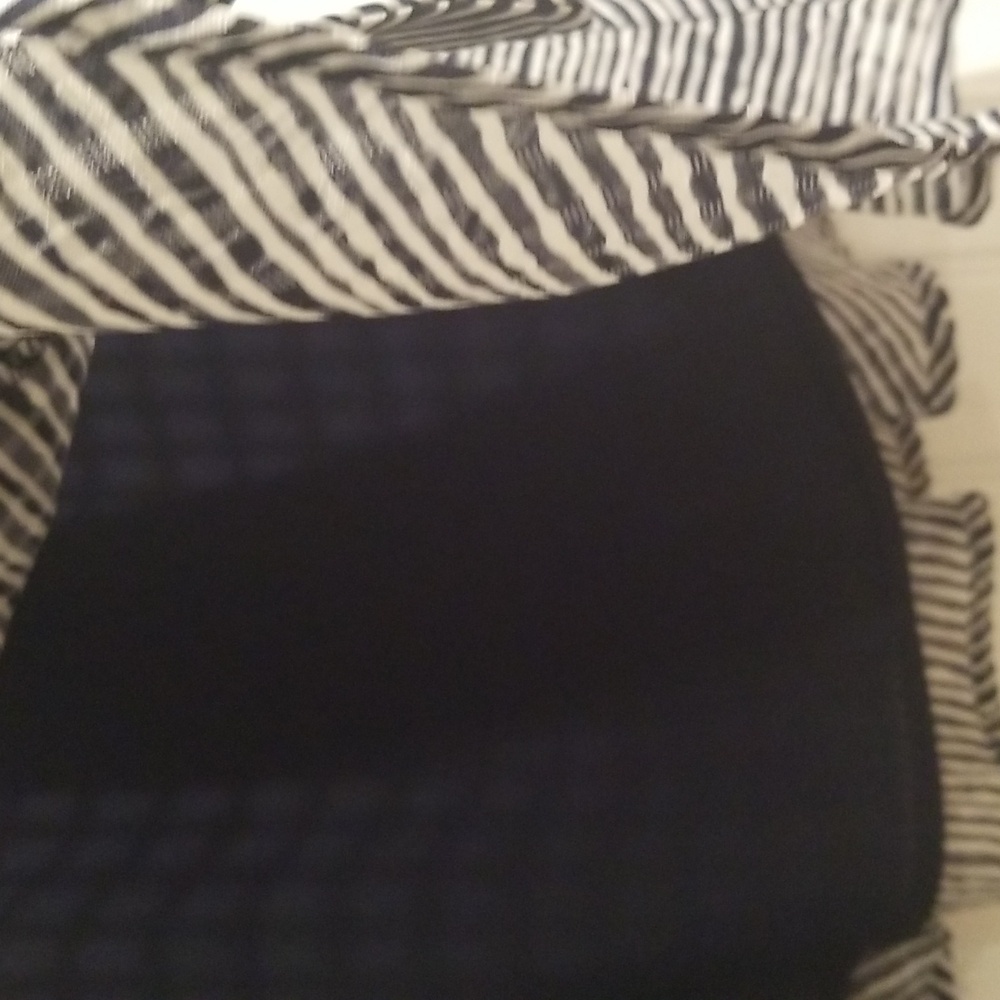 BOGO Black and White Mini A-Line Skirt with Asymmetrical Pleats for Casual Work - Picture 2 of 5